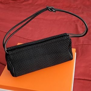 The Sak Woven Mini Shoulder Baguette Bag Y2K Knotted Leather Strap